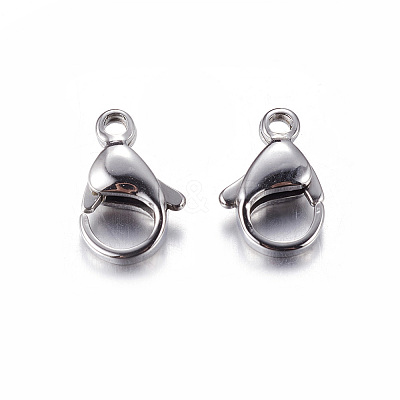 Tarnish Resistant 304 Stainless Steel Lobster Claw Clasps STAS-R050-13x8mm-1