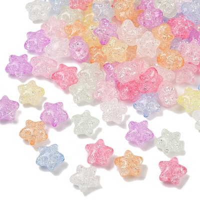 Transparent Crackle Acrylic Beads OACR-B031-08-1