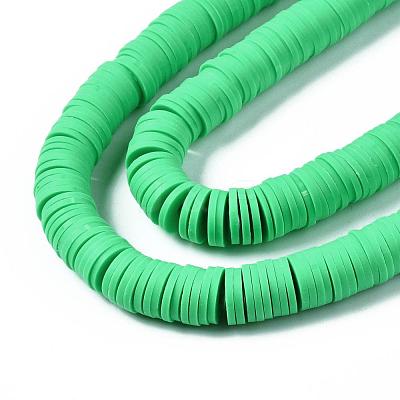 Flat Round Handmade Polymer Clay Beads CLAY-R067-10mm-06-1