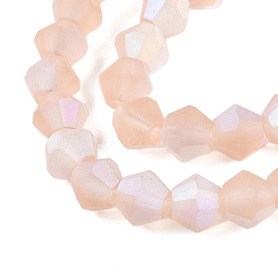 Imitate Austrian Crystal Bicone Frosted Glass Beads Strands EGLA-A039-T6mm-MB12-1