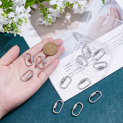 12Pcs Alloy Screw Carabiner Lock Charms FIND-UN0010-22P-1