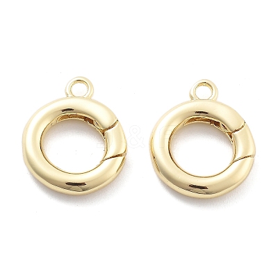 Rack Plating Brass Spring Gate Rings LS-KK-H449-58G-01-NR-1