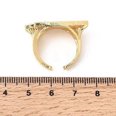 Brass Micro Pave Cubic Zirconia Cuff Rings for Women LS-RJEW-K312-01B-G-1