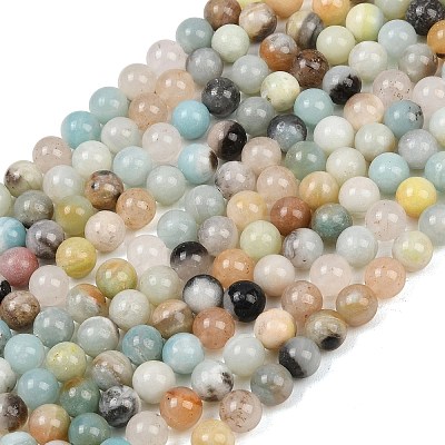 Natural Flower Amazonite Beads Strands G-F415-8mm-1