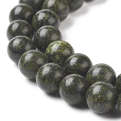 Natural Serpentine/Green Lace Stone Beads Strands G-S259-15-10mm-1-1