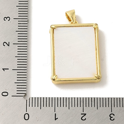 Brass Pave Natural Shell Pendants KK-Z042-27G-01-1