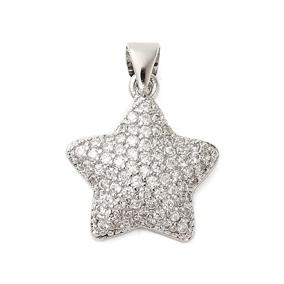 Brass Micro Pave Cubic Zirconia Pendants KK-A228-03P-1