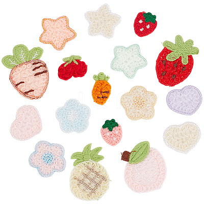 Strawberry/Carrot/Star Embroidery Cloth Sew on Appliques PATC-WH0008-135-1