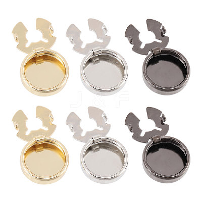3 Pairs 3 Colors Brass Cufflinks BUTT-CA0001-22-1