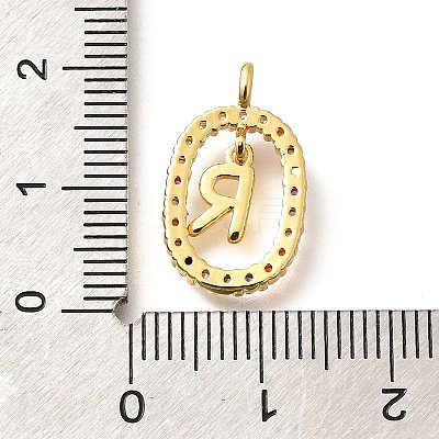 Brass Micro Pave Cubic Zirconia Pendants ZIRC-P123-01G-R02-1