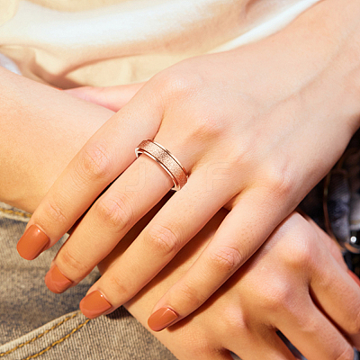 6Pcs 6 Colors Textured Stainless Steel Rotating Finger Rings Set RJEW-AN0001-08-1