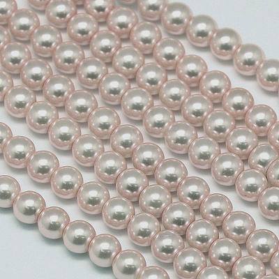 Eco-Friendly  Dyed Glass Pearl Round Beads Strands HY-A002-8mm-RB007-1