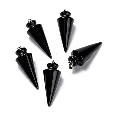 Natural Obsidian Pendants G-K311-47B-1