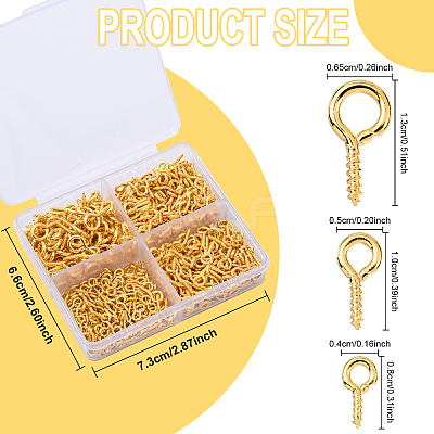 600Pcs Iron Screw Eye Pin Peg Bails IFIN-YW0003-80-1