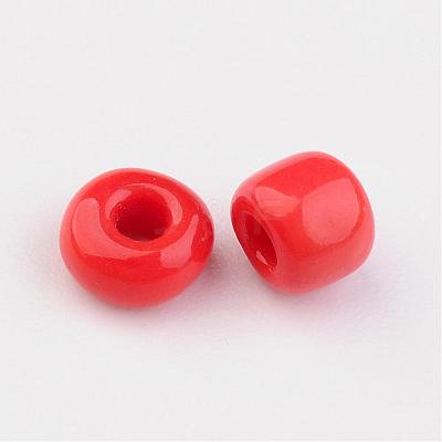 6/0 Opaque Colours Round Glass Seed Beads X-SEED-A010-4mm-45-1