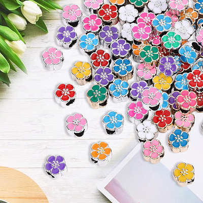 120Pcs 2 Colors UV Plating Acrylic European Beads OACR-PA0001-61-1