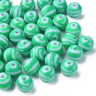 Opaque Striped Acrylic Beads LS-MACR-S373-27A-07-1