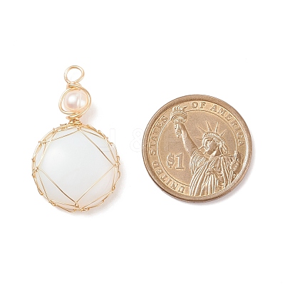 Opalite Pendants PALLOY-JF01556-06-1