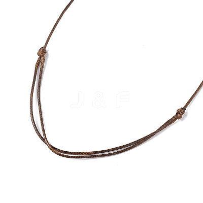 Natural Amethyst Nugget Pendant Necklace with Waxed Cord for Women NJEW-F306-01B-1