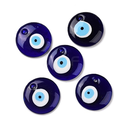 Handmade Lampwork Evil Eye Pendants LAMP-E106-02C-1