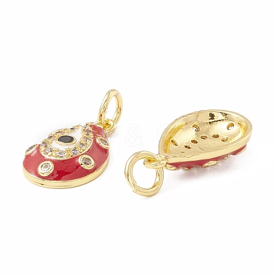 Rack Plating Brass Micro Pave Cubic Zirconia Pendants KK-H428-03G-1