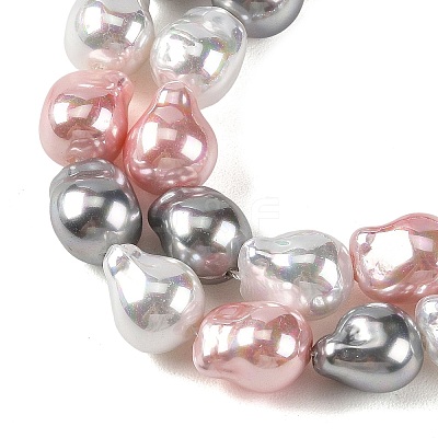 Electroplated Glass Beads Strands GLAA-Z013-01A-05-1