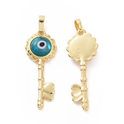 Handmade Evil Eye Lampwork Pendants ZIRC-F136-05G-03-1
