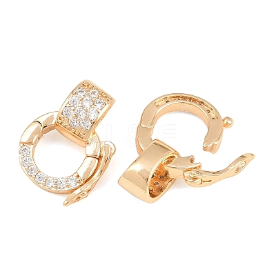Brass Micro Pave Clear Cubic Zirconia Twister Clasp CU-CBA7BFE-04G-1