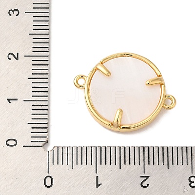 Rack Plating Brass Micro Pave Clear Cubic Zirconia Fe Connector Charms X-KK-L220-003G-02-1