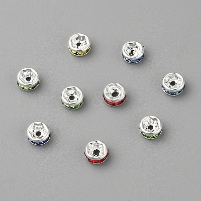 Brass Grade A Rhinestone Spacer Beads RSB034NF-1