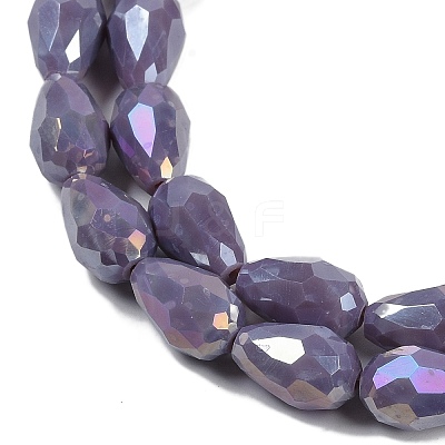 Opaque Solid Color Electroplate Glass Beads Strands LS-EGLA-N013-P4mm-B09-1