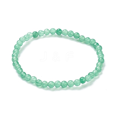Natural Green Aventurine Beaded Stretch Bracelets BJEW-D446-A-34-1