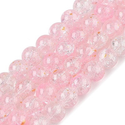Baking Paint Crackle Glass Bead Strands DGLA-R053-03E-A-1