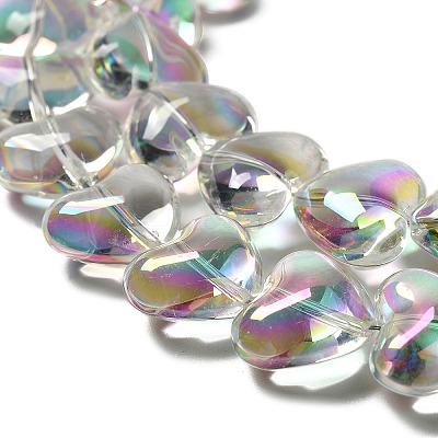 Electroplate Glass Beads Strands X-EGLA-B008-01A-HR01-1