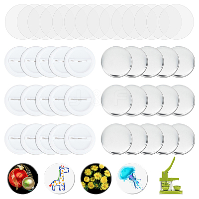 Flat Round Blank Badge Button Parts DIY-WH0430-387A-1