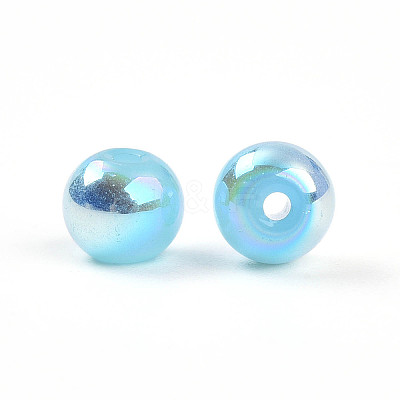 Electroplate Pearlized Glass Pearl Beads EGLA-T021-14A-07-1