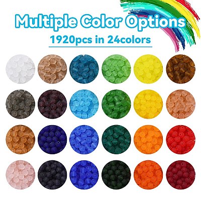 1920Pcs 24 Colors Transparent Glass Beads EGLA-YW0003-07-1