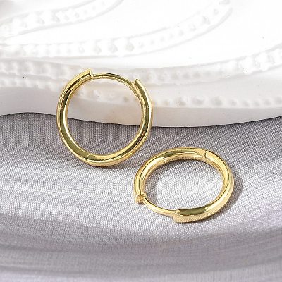 Brass Huggie Hoop Earrings EJEW-K083-29G-1