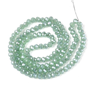 Electroplate Imitation Jade Glass Beads Strands X-EGLA-J025-F08-1
