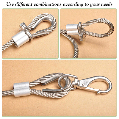 75Pcs 3 Style 304 Stainless Steel & Aluminum Wire Rope Cable Clip Clamp FIND-GA0003-11-1