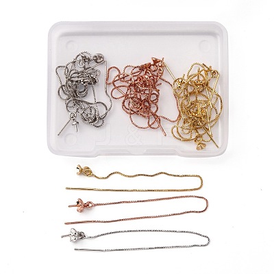 3 Styles Brass Stud Earring Findings KK-PH0003-22-1
