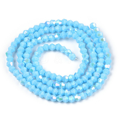 Opaque Solid Color Electroplate Glass Beads Strands EGLA-A039-P2mm-L12-1