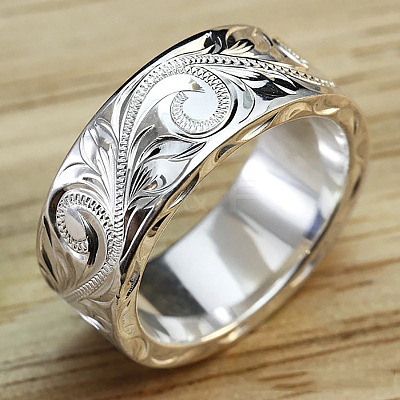 Sculptured Vine Pattern Brass Finger Rings for Women FS-WGD177A-01-1
