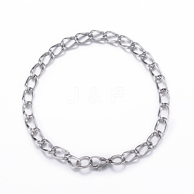 Tarnish Resistant 304 Stainless Steel Curb Chain Bracelets LS-BJEW-P064-28P-1