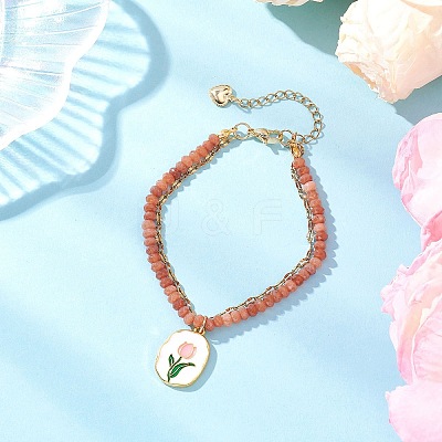Natural Malaysia Jade Multi-strand Bracelets BJEW-JB12439-01-1