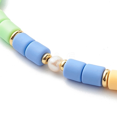 Polymer Clay Beaded Necklaces NJEW-JN03619-01-1