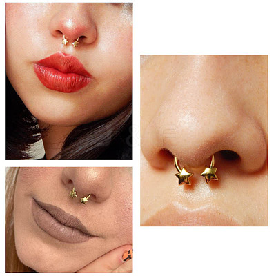 304 Stainless Steel Circular/Horseshoe Barbell Nose Rings FS-WG4F869-03-1