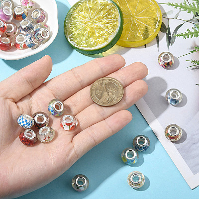 30Pcs Large Hole Resin European Beads OPDL-YW0001-07-1