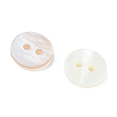 2-Hole Shell Flat Round Buttons X-BUTT-P012-11-1