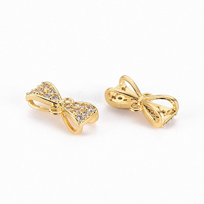 Brass Micro Pave Clear Cubic Zirconia Link Connectors ZIRC-S068-020-NF-1